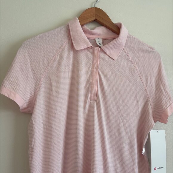 Lululemon Athletic Swiftly Tech Short Sleeve Polo Strawberry Pink NWT Size 10 - Picture 3 of 8